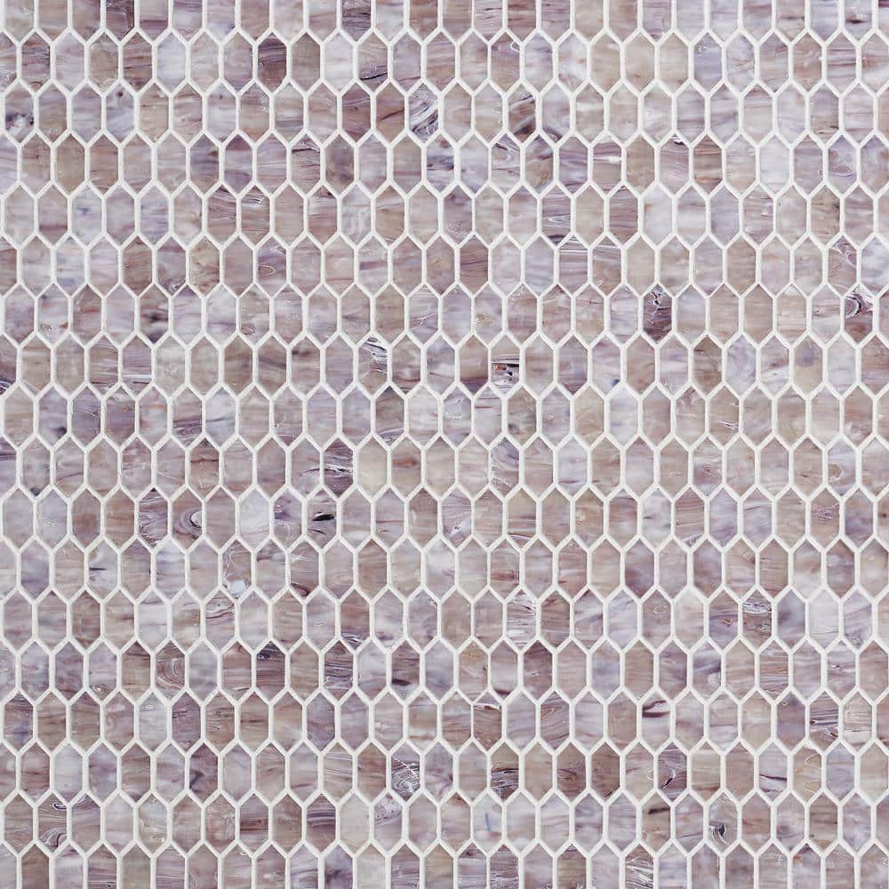 Ivy Hill Tile Glimmer Iridescent Lilac 11.61 in. x 11.73 in. Polished ...