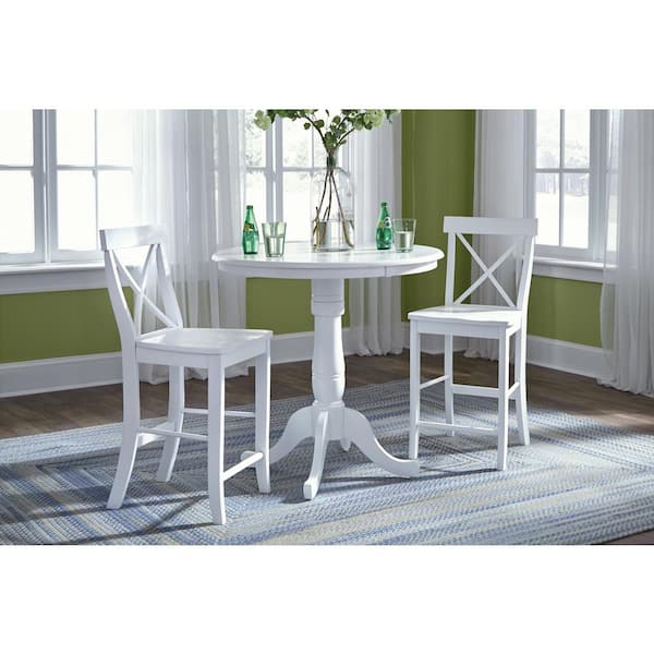 International Concepts Pure White Round, White Round Tables And Chairs