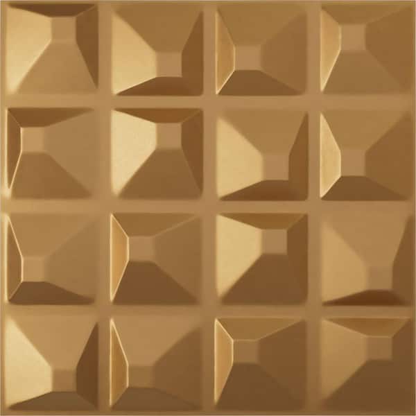 Ekena Millwork 19 5/8 in. x 19 5/8 in. Tristan EnduraWall Decorative 3D Wall Panel, Gold (Covers 2.67 Sq. Ft.)