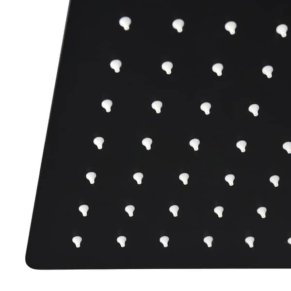 1-Spray Patterns with 2.5 GPM 15.7 in. Ceiling Mount Fixed Shower Head in Matte Black