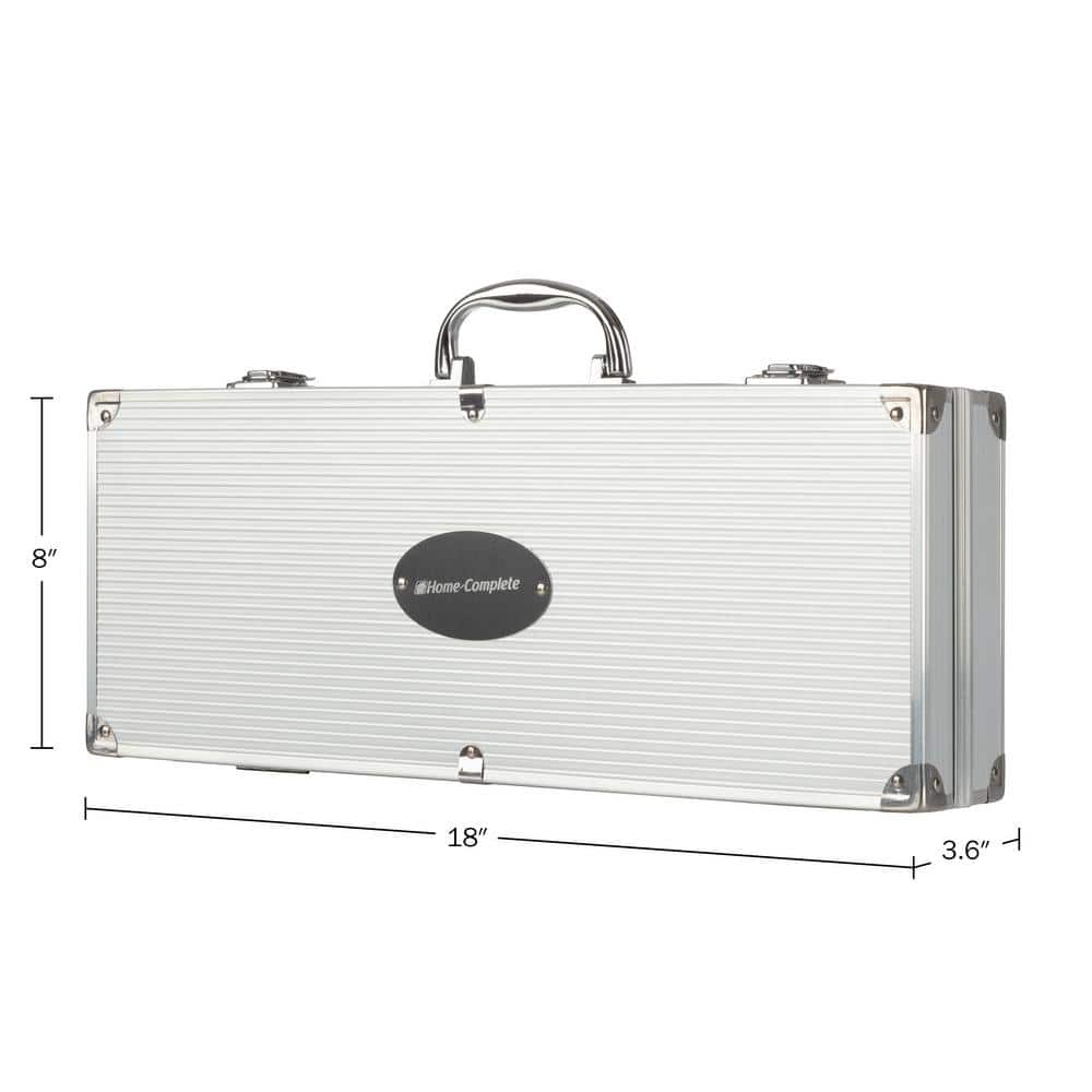16-Piece Stainless Steel BBQ Grill Tool Set with Aluminum Case