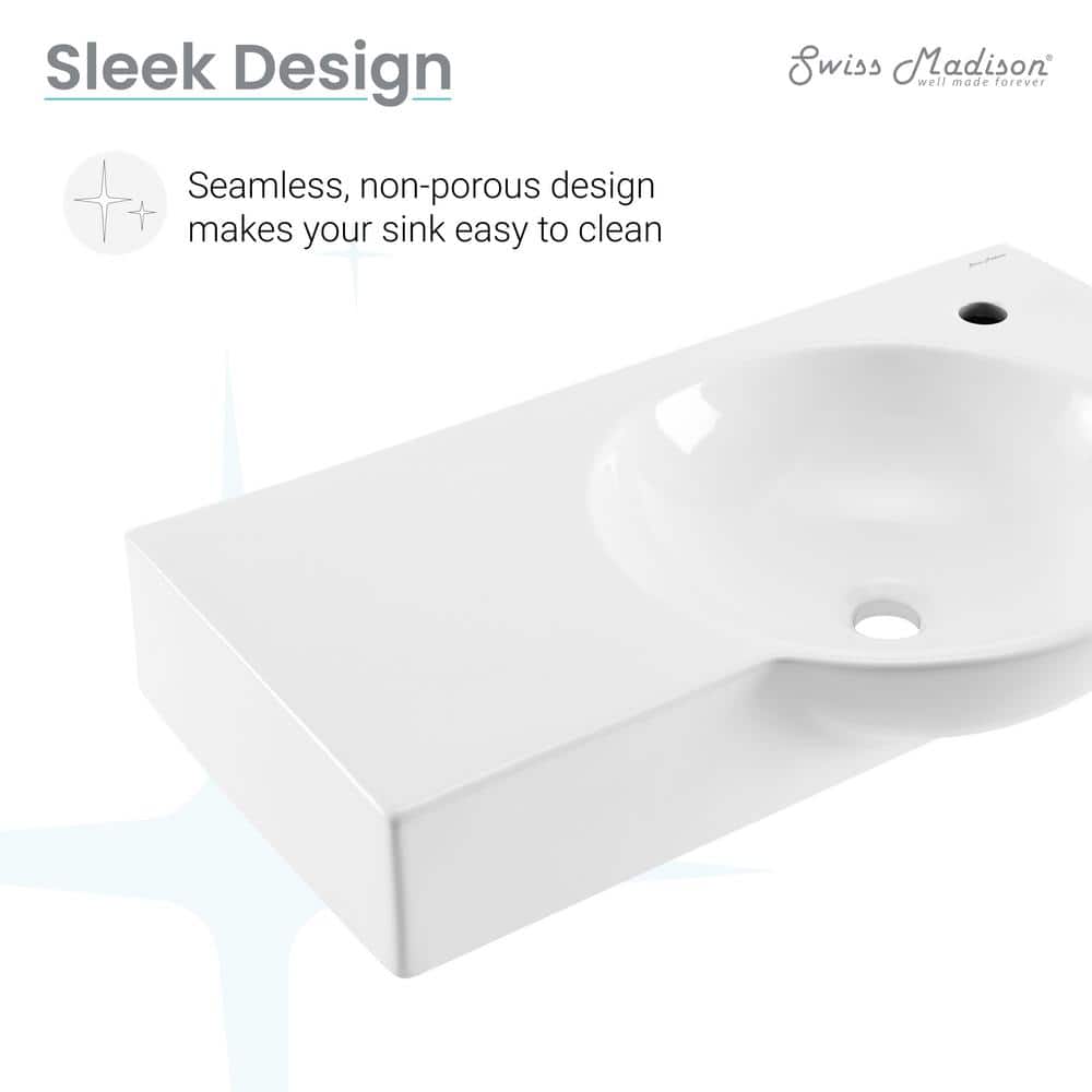 Chateau 30" Glossy White Ceramic Wall-Mount Bathroom Sink