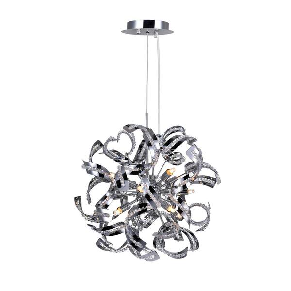 CWI Lighting Swivel 12-Light Chrome Chandelier