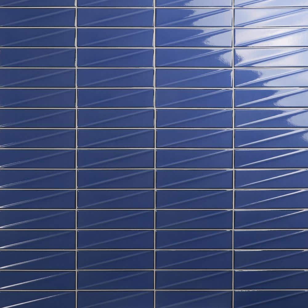 Azure Blue Glossy Ceramic 3x12 Subway Wall Tile