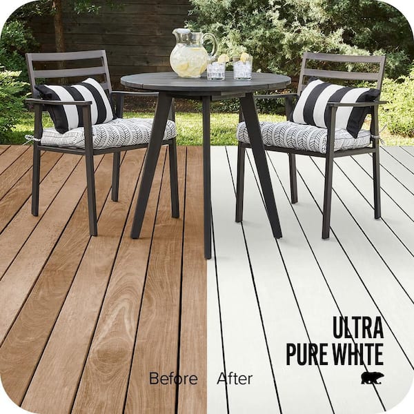 1 gal. White Base Solid Color Waterproofing Exterior Wood Stain and Sealer