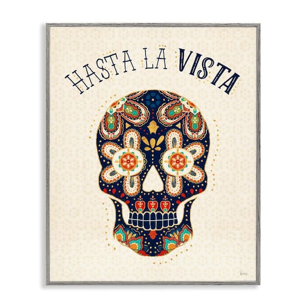 Stupell Industries See You Later Skull by Veronique Charron Gray Framed Typography Giclee Art Print 20 in. x 16 in.