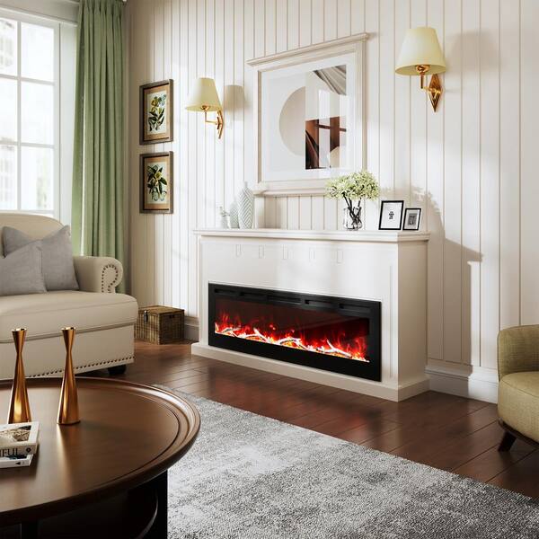 Clihome 60 in. 1500W Wall Mounted Installation Electric Fireplace