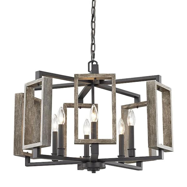 Home Decorators Collection 6 Light Aged Bronze Pendant With Wood Accents Hd 1253 The Depot - Home Decorators Collection 6 Light Chandelier Zurich