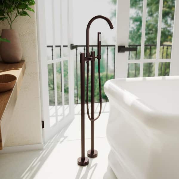 Caribbean Single-Handle Freestanding Tub Faucet with Handshower in Oil Rubbed Bronze
