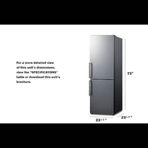 24 in. W 10.8 cu. ft. Bottom Freezer Refrigerator in Stainless Look, ENERGY STAR