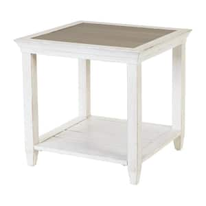 white patio end table