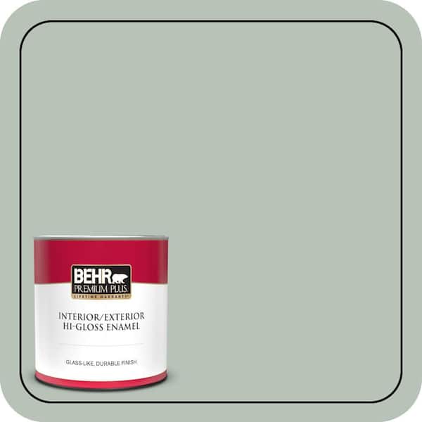 BEHR PREMIUM PLUS 1 qt. #MQ6-18 Recycled Glass Hi-Gloss Enamel Interior/Exterior Paint & Primer