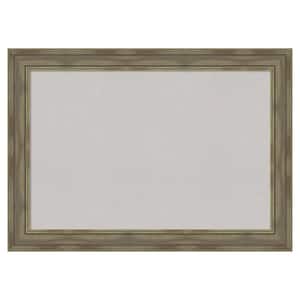 Alexandria Grey Wash Wood Framed Grey Corkboard 42 in. x 30 in. Bulletin Board Memo Board