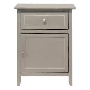 Lzzy 1-Drawer Silver Champagne Nightstand (25 in. H x 15 in. W x 19 in. D)