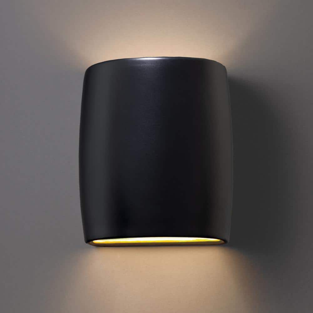 Black Ceramic Dimmable Direct Wired Electric Sconce