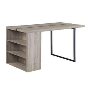 Modern Style 60 in. Gray Sled Wooden Dining Table