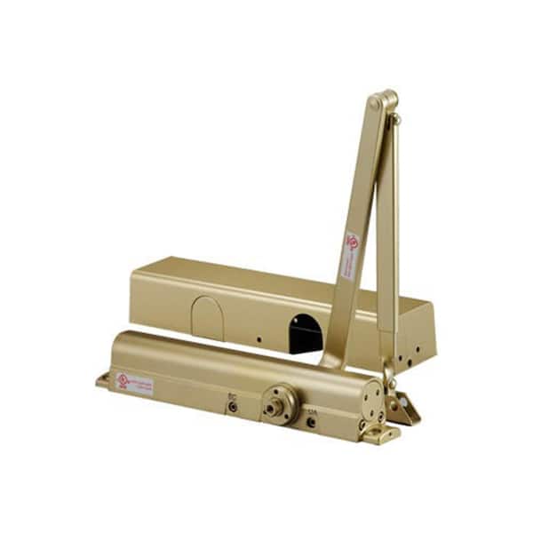 DELANEY HARDWARE Medium to Heavy Duty Grade1 Cast Iron Body Gold Finish Commercial Door Closer with Delay Action
