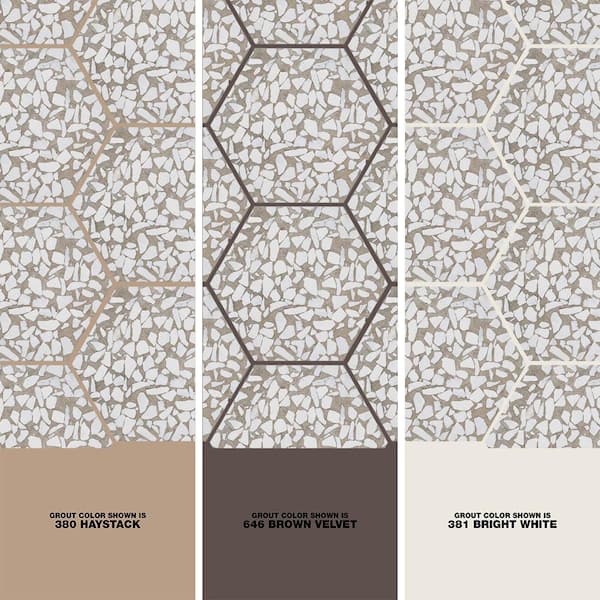 Ivy Hill Tile Fusion Hex Grigio Terrazzo 9.13 in. x 10.51 in