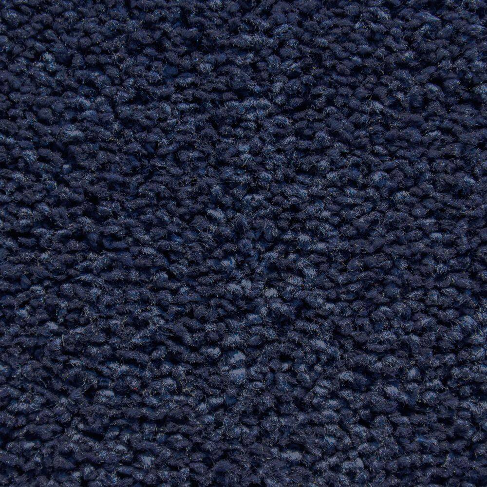 Navy Blue Polypropylene 2-Piece Bathroom Rug Set with Contour