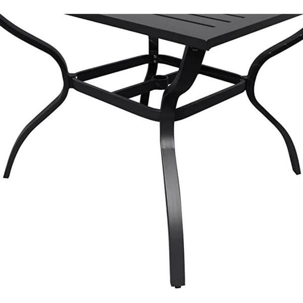 black aluminum outdoor side table