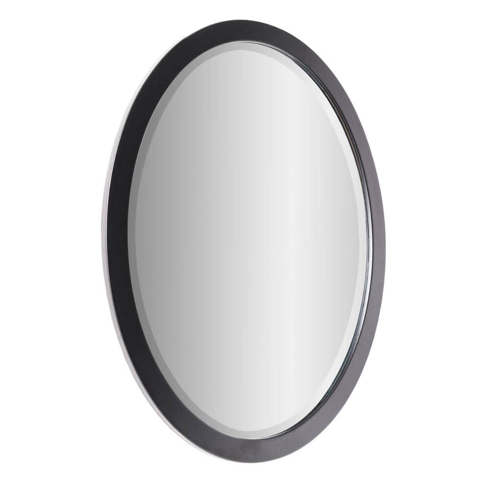 Deco Mirror 23 In. W X 29 In. H Classic Oval Metal Framed Beveled ...