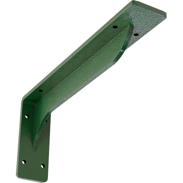 Ekena Millwork 2 in. x 5 1/4 in. x 12 in. Hammered Deep Green Embrey Steel Bracket
