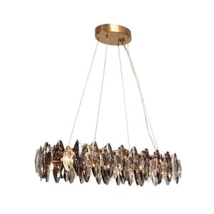 Incandescencia 8-Light Plating Brass Crystal Chandelier with No Bulbs Included