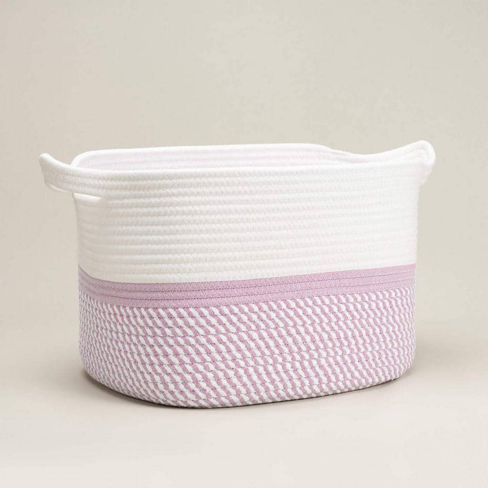 Square Cotton Rope Woven Basket with Handles for Toys - Cute Decorative ...