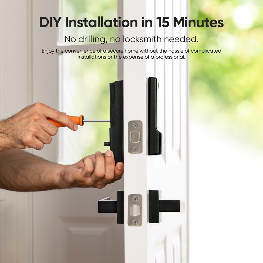 Black Electronic Wi-Fi Deadbolt with Touchscreen