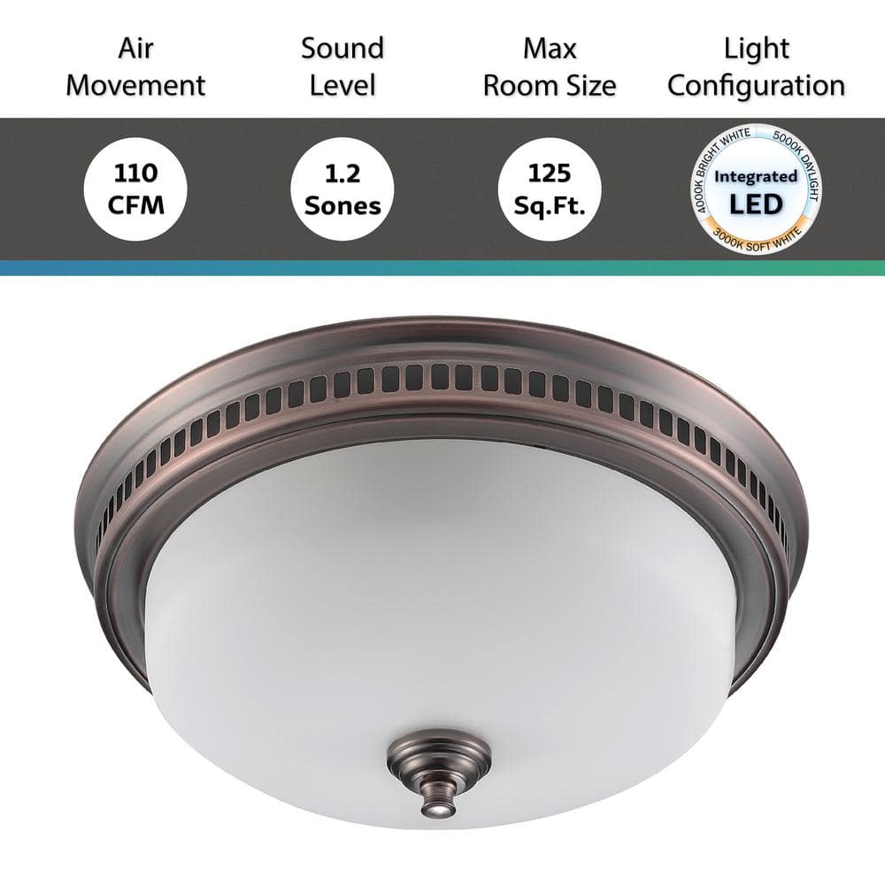 Round Oil Rubbed Bronze LED Ceiling Mount Exhaust Fan