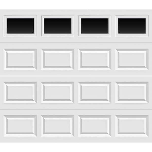 Clopay Classic Steel Short Panel 9 ft x 7 ft Non-Insulated   White Garage Door with Windows