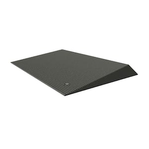 TRANSITIONS Angled Entry Door Threshold Mat, Grey, Rubber, 25 in. L x 40 in. W x 2.5 in. H