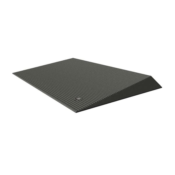 EZ-ACCESS TRANSITIONS Angled Entry Door Threshold Mat, Grey, Rubber, 25 in. L x 40 in. W x 2.5 in. H