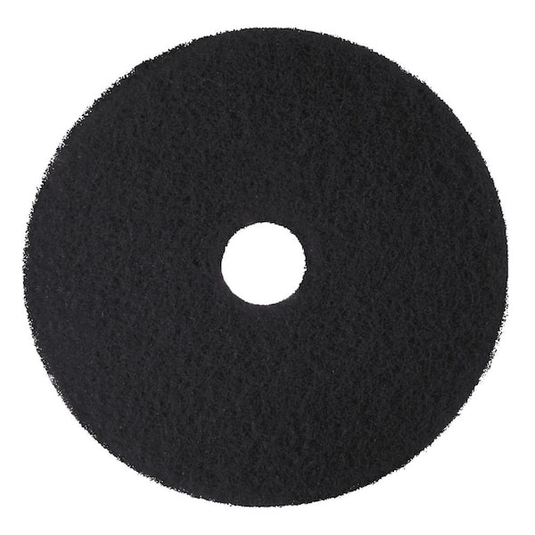 3M Low-Speed High Productivity Floor Pads 7300, 15 in. Dia, Black, (5-Carton)