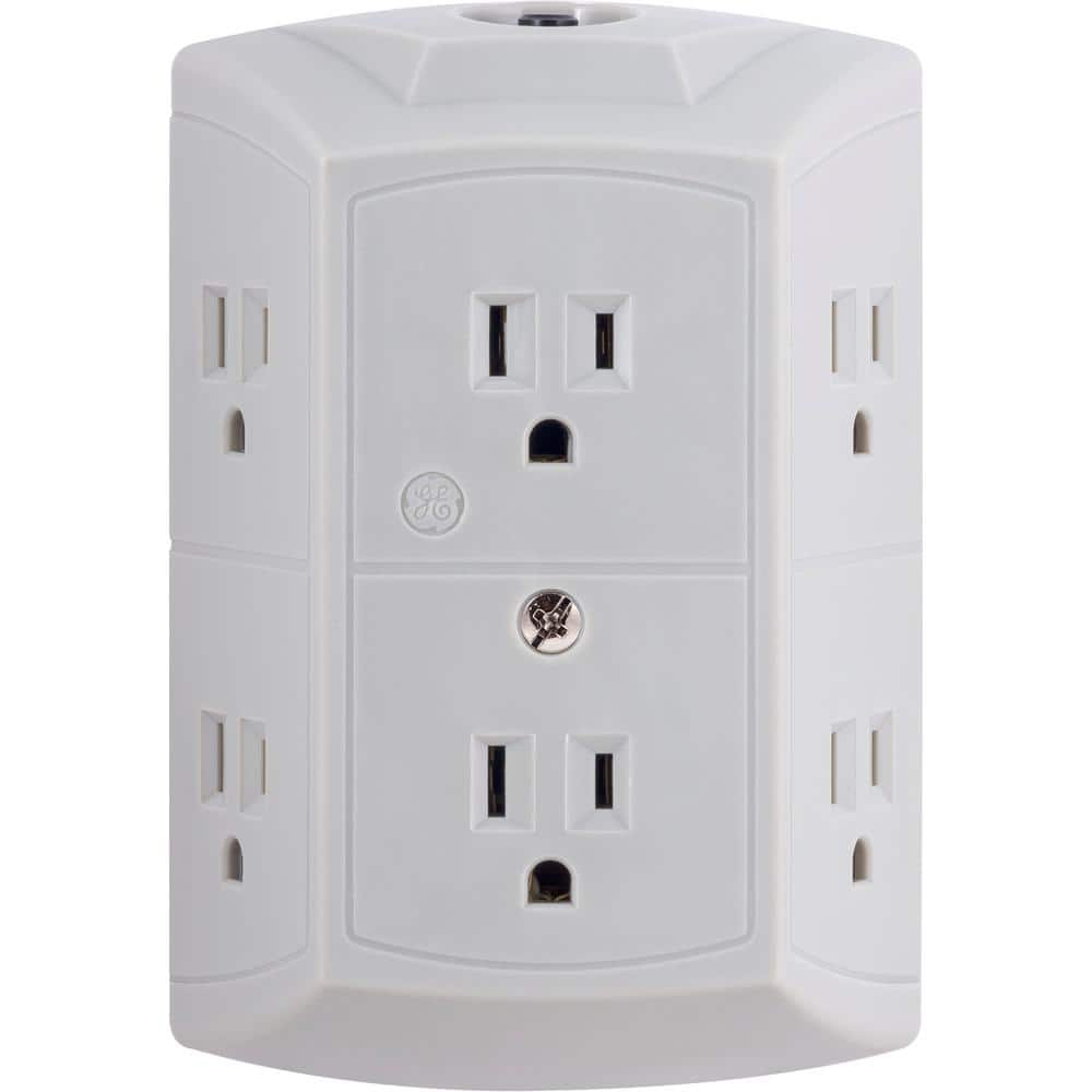 ge-6-outlet-wall-plug-adapter-power-strip-gray-45204-the-home-depot