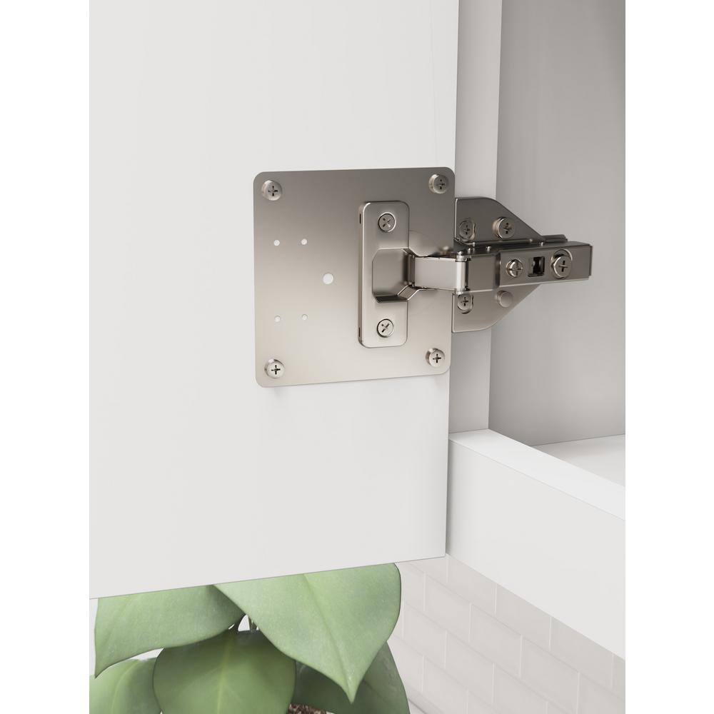 Satin Nickel Steel Cabinet Hinge Repair Plates