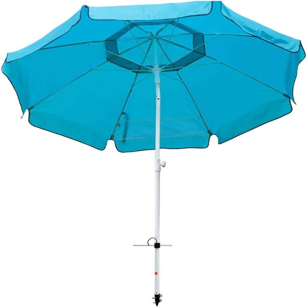 7 ft. Beach Umbrella with Sand Anchor in Push Button Tilt and Carry Bag in 