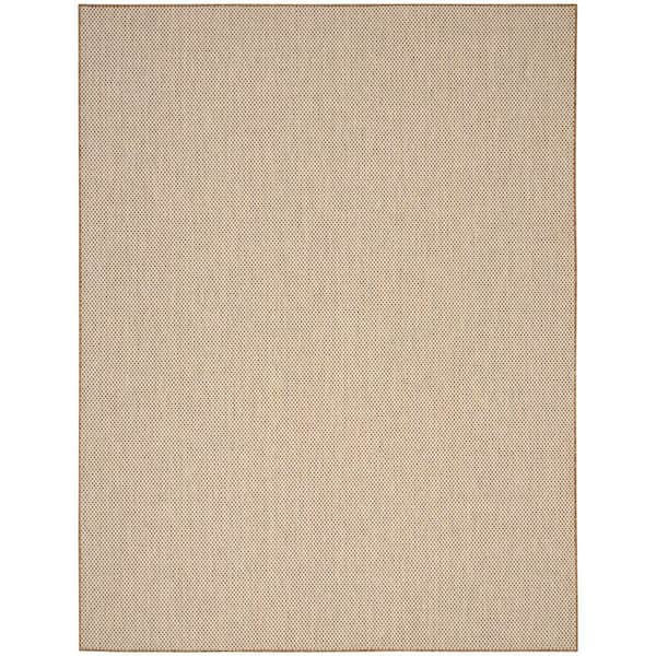 Courtyard Jute Ivory 10 ft. x 14 ft. All-Over Design Contemporary Area Rug