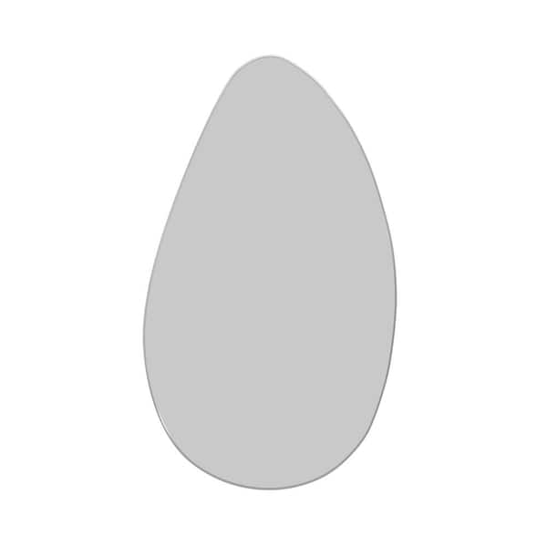 Glass Warehouse Starla 28 in. W x 48 in. H Framed Pebble Shape Bathroom Vanity Mirror in Brushed Nickel