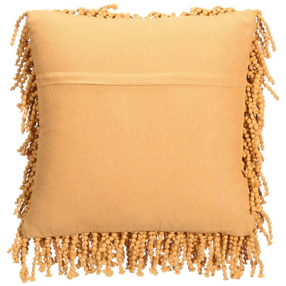 Retro Bubbled Yellow Shag 20" Square Throw Pillow