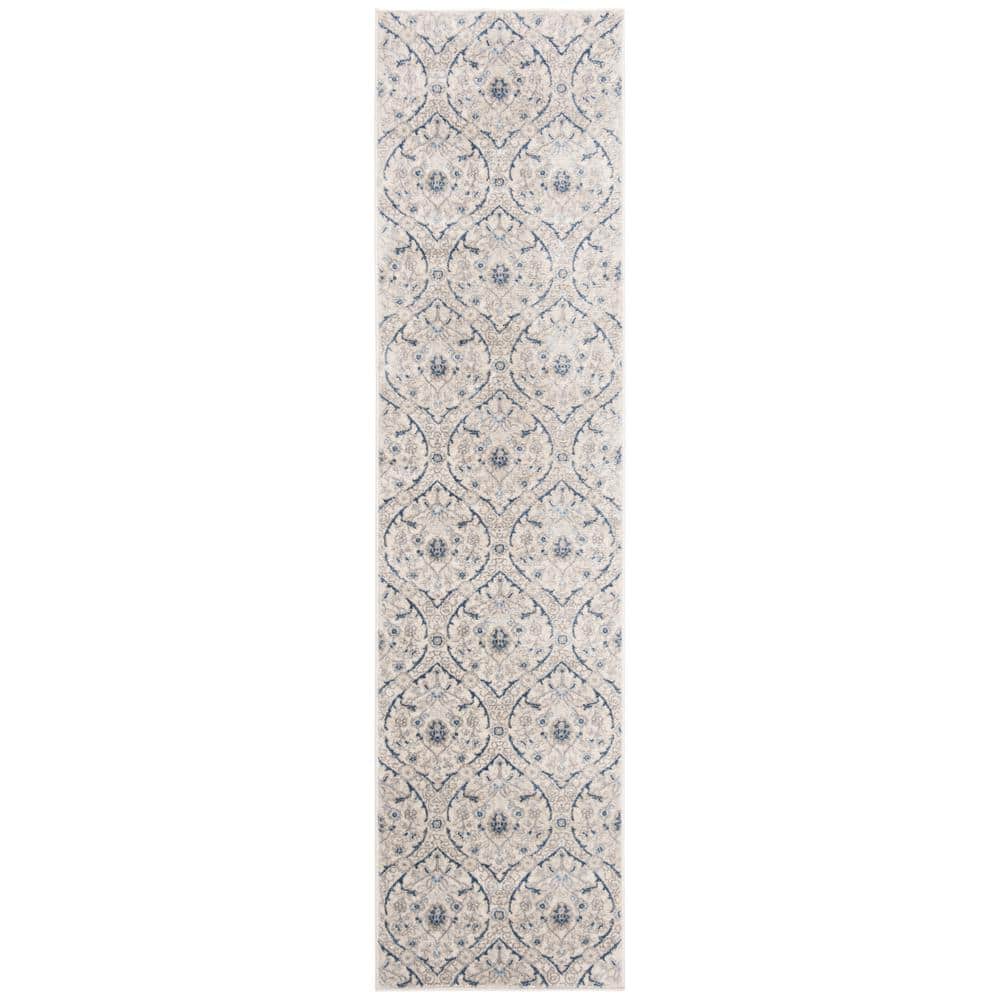 Brentwood Light Grey/Blue 2 ft. x 10 ft. Border Runner Rug price history on PriceWatchPro