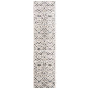 SAFAVIEH Brentwood Light Grey/Blue 2 ft. x 16 ft. Border Runner Rug ...