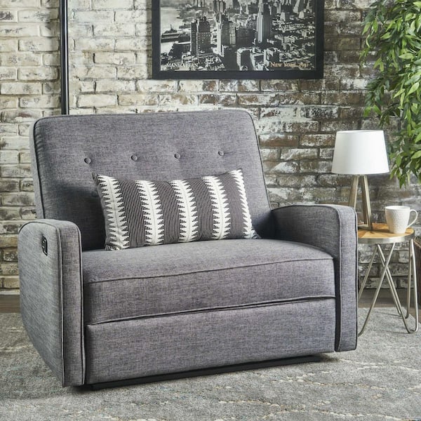 Gray Fabric Standard Recliner with Adjustable Backrest