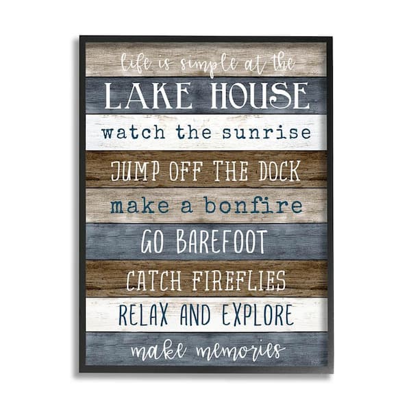 The Stupell Home Decor Collection Life Is Simple Lake House List ...