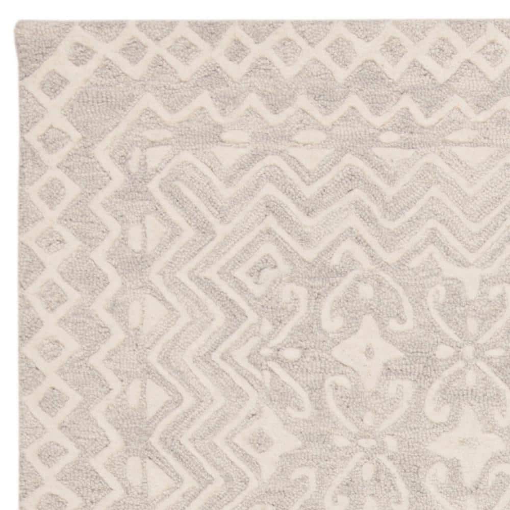 Handmade Gray Wool and Viscose 4' x 6' Tufted Area Rug