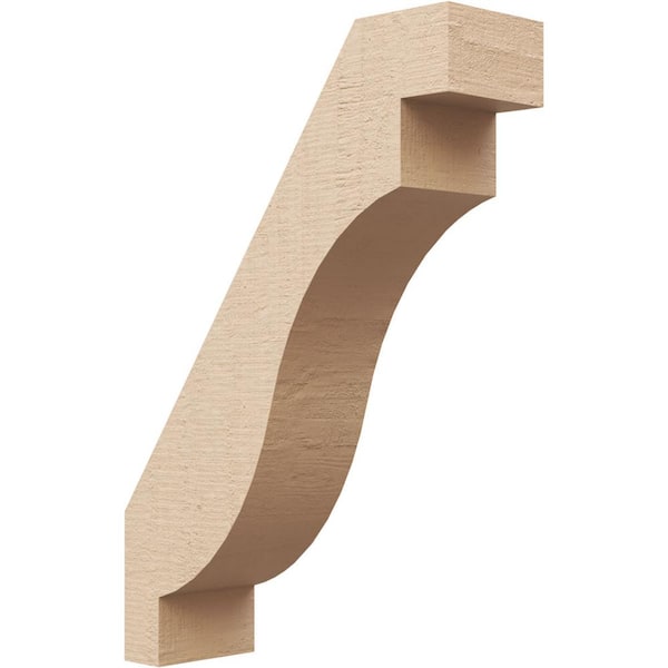 Ekena Millwork 3 in. x 14 in. x 10 in. Copenhagen Rough Cedar Woodgrain Timberthane Polyurethane Knee Brace, Primed
