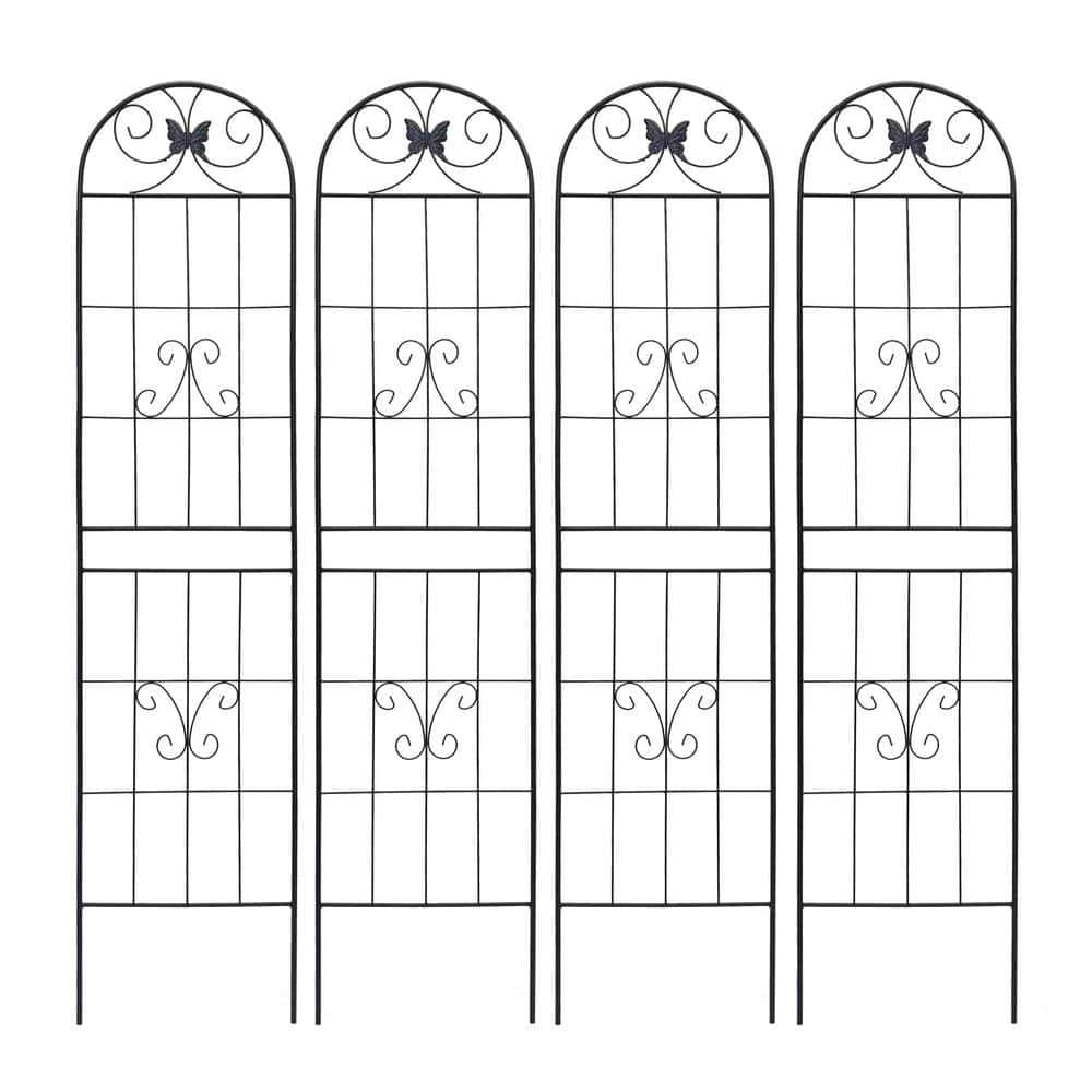 Avex Black 4-Pieces 19.7 in. W x 86.7 in. H Metal Garden Trellis for Climbing Plants Outdoor Flower Support price history on PriceWatchPro