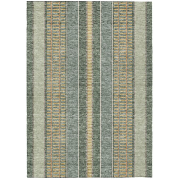 Chantille Machine Washable Indoor/Outdoor Abstract ACN2681 Basil 9 ft. x 12 ft. Area Rug