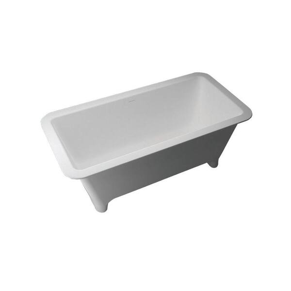 Transolid Milan 60.04 in. Solid Surface Freestanding Bathtub in White