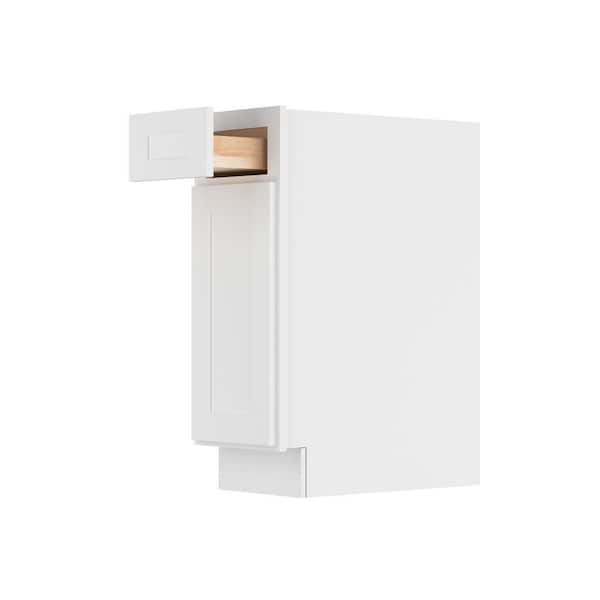 12 in. W x 24 in. D x 34.5 in. H Ready to Assemble Plywood Base Kitchen Cabinet in Painted White with Drawer